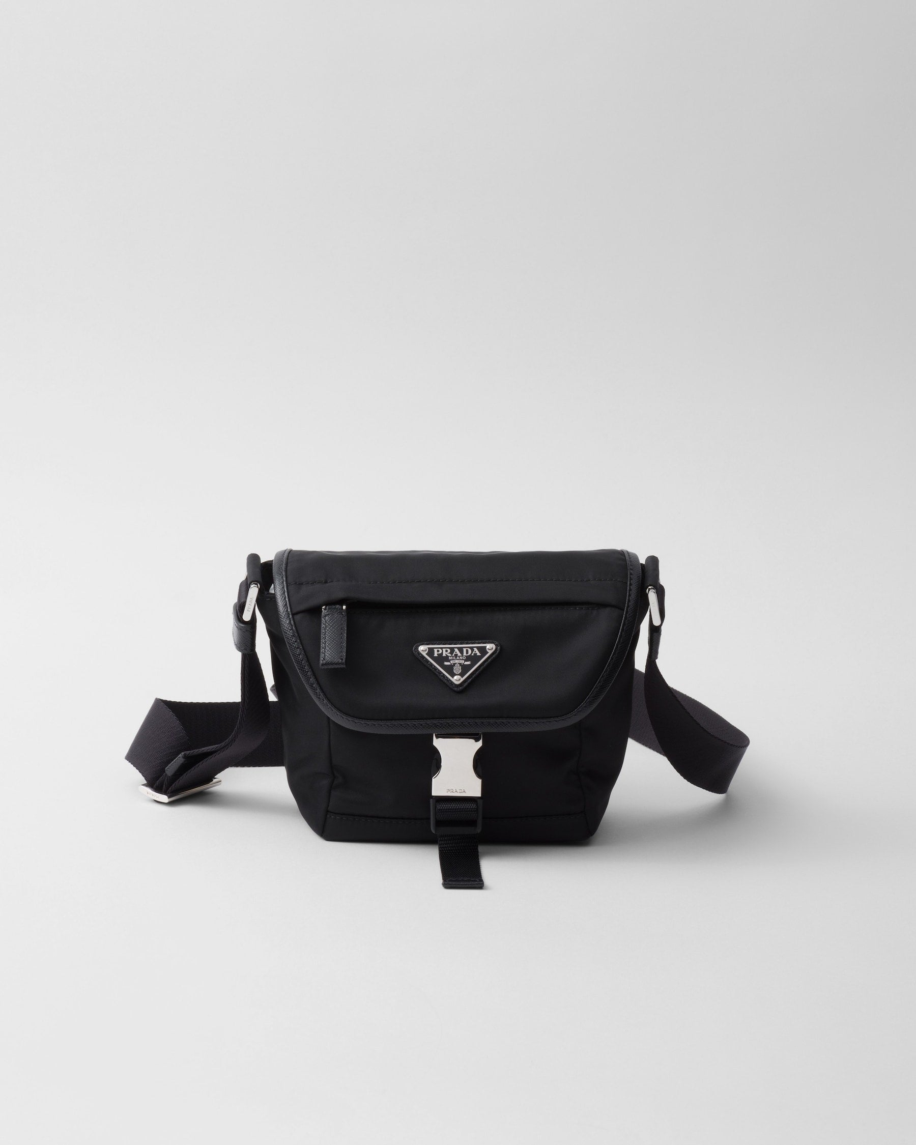 Sac porté épaule en Re-Nylon et cuir Saffiano
