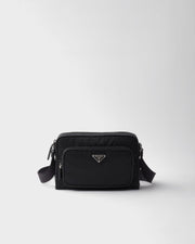 Petit sac porté épaule en Re-Nylon et cuir Saffia