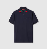 Polo en coton avec bande Web